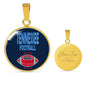 Tennessee Circle Pendant Football Fan Necklace Stainless Steel or 18k Gold 18-22" - Express Your Love Gifts