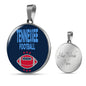 Tennessee Circle Pendant Football Fan Necklace Stainless Steel or 18k Gold 18-22" - Express Your Love Gifts