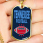 Tennessee Fan Necklace Dog Tag Stainless Steel or 18k Gold 24" Chain - Express Your Love Gifts