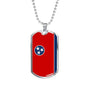 Tennessee Flag Pendant Stainless Steel or 18k Gold Dog Tag Necklace 24" Chain - Express Your Love Gifts