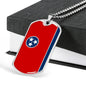 Tennessee Flag Pendant Stainless Steel or 18k Gold Dog Tag Necklace 24" Chain - Express Your Love Gifts
