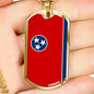 Tennessee Flag Pendant Stainless Steel or 18k Gold Dog Tag Necklace 24" Chain - Express Your Love Gifts
