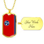 Tennessee Flag Pendant Stainless Steel or 18k Gold Dog Tag Necklace 24" Chain - Express Your Love Gifts