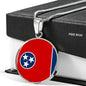 Tennessee State Flag Necklace Stainless Steel or 18k Gold Circle Pendant 18-22" - Express Your Love Gifts
