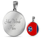 Tennessee State Flag Necklace Stainless Steel or 18k Gold Circle Pendant 18-22" - Express Your Love Gifts