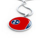 Tennessee State Flag Necklace Stainless Steel or 18k Gold Circle Pendant 18-22" - Express Your Love Gifts