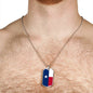 Texas Flag Pendant Stainless Steel or 18k Gold Dog Tag Necklace 24" Chain - Express Your Love Gifts