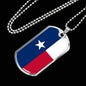 Texas Flag Pendant Stainless Steel or 18k Gold Dog Tag Necklace 24" Chain - Express Your Love Gifts
