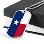Texas Flag Pendant Stainless Steel or 18k Gold Dog Tag Necklace 24" Chain - Express Your Love Gifts