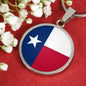 Texas State Flag Necklace Stainless Steel or 18k Gold Circle Pendant 18-22" - Express Your Love Gifts