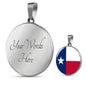 Texas State Flag Necklace Stainless Steel or 18k Gold Circle Pendant 18-22" - Express Your Love Gifts