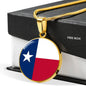 Texas State Flag Necklace Stainless Steel or 18k Gold Circle Pendant 18-22" - Express Your Love Gifts