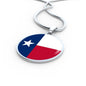 Texas State Flag Necklace Stainless Steel or 18k Gold Circle Pendant 18-22" - Express Your Love Gifts