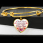 Thank You For Being My Heart'S First Home Heart Bangle Stainless Steel or 18k Gold 18-22" - Express Your Love Gifts