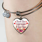 Thank You For Being My Heart'S First Home Heart Bangle Stainless Steel or 18k Gold 18-22" - Express Your Love Gifts
