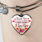 Thank You For Being My Heart'S First Home Heart Bangle Stainless Steel or 18k Gold 18-22" - Express Your Love Gifts