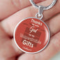 Thanks Be Unto God Bible Verse Circle Necklace Stainless Steel or 18k Gold 18-22" - Express Your Love Gifts