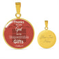 Thanks Be Unto God Bible Verse Circle Necklace Stainless Steel or 18k Gold 18-22" - Express Your Love Gifts