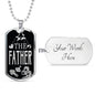 The Father Dog Tag Stainless Steel or 18k Gold 24" Chain Gift For Dad - Express Your Love Gifts