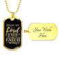 The Lord Guides Me Necklace Stainless Steel or 18k Gold Dog Tag 24" Chain-Express Your Love Gifts