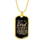 The Lord Guides Me Necklace Stainless Steel or 18k Gold Dog Tag 24" Chain-Express Your Love Gifts