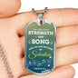 The Lord Is My Salvation Christian Faith Exodus Necklace Stainless Steel or 18k Gold Dog Tag 24" Chain-Express Your Love Gifts