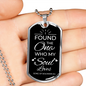 The One My Soul Loves Necklace Stainless Steel or 18k Gold Dog Tag 24" Chain-Express Your Love Gifts