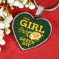 This Girl Loves Green Bay Necklace Stainless Steel or 18k Gold Heart Pendant 18-22" - Express Your Love Gifts