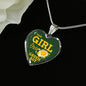 This Girl Loves Green Bay Necklace Stainless Steel or 18k Gold Heart Pendant 18-22" - Express Your Love Gifts