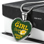 This Girl Loves Green Bay Necklace Stainless Steel or 18k Gold Heart Pendant 18-22" - Express Your Love Gifts