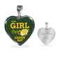 This Girl Loves Green Bay Necklace Stainless Steel or 18k Gold Heart Pendant 18-22" - Express Your Love Gifts