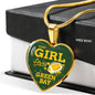 This Girl Loves Green Bay Necklace Stainless Steel or 18k Gold Heart Pendant 18-22" - Express Your Love Gifts