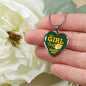 This Girl Loves Green Bay Necklace Stainless Steel or 18k Gold Heart Pendant 18-22" - Express Your Love Gifts