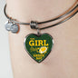 This Girl Loves Green Bay Stainless Steel or 18k Gold Heart Bangle Bracelet - Express Your Love Gifts