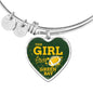 This Girl Loves Green Bay Stainless Steel or 18k Gold Heart Bangle Bracelet - Express Your Love Gifts