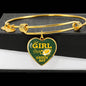 This Girl Loves Green Bay Stainless Steel or 18k Gold Heart Bangle Bracelet - Express Your Love Gifts