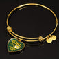 This Girl Loves Green Bay Stainless Steel or 18k Gold Heart Bangle Bracelet - Express Your Love Gifts