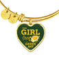 This Girl Loves Green Bay Stainless Steel or 18k Gold Heart Bangle Bracelet - Express Your Love Gifts