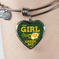 This Girl Loves Green Bay Stainless Steel or 18k Gold Heart Bangle Bracelet - Express Your Love Gifts