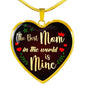 To Mom The Best Heart Pendant 18k Gold Stainless Steel Necklace 18-22" - Express Your Love Gifts