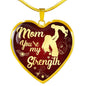 To Mom You'Re My Strength Necklace Stainless Steel 18k Gold Heart Pendant 18-22" - Express Your Love Gifts