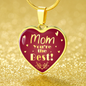 To Mom You'Re The Best! Heart Necklace Stainless Steel 18k Gold Pendant 18-22"-Express Your Love Gifts