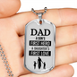 To My Father Son'S First Hero Stainless Steel or 18k Gold Dog Tag 24" Chain-Express Your Love Gifts