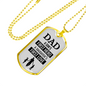 To My Father Son'S First Hero Stainless Steel or 18k Gold Dog Tag 24" Chain-Express Your Love Gifts