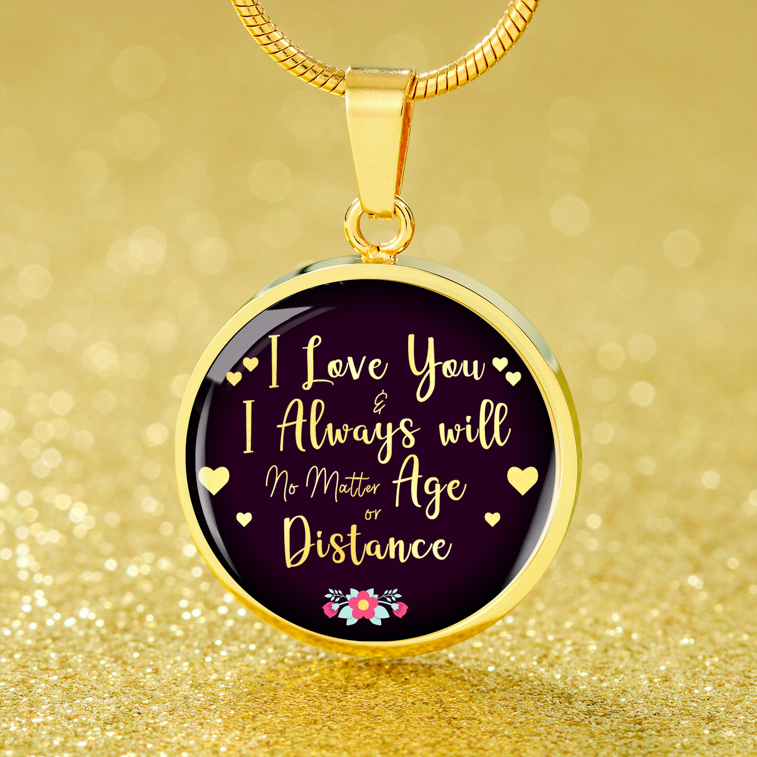 To My Girl Love You Always 18k Gold Circle Necklace 18-22" - Express Your Love Gifts