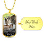 To My Son From Mom Cat Necklace Stainless Steel or 18k Gold Dog Tag 24" Chain-Express Your Love Gifts