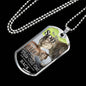 To My Son From Mom Cat Necklace Stainless Steel or 18k Gold Dog Tag 24" Chain-Express Your Love Gifts