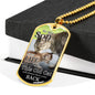 To My Son From Mom Cat Necklace Stainless Steel or 18k Gold Dog Tag 24" Chain-Express Your Love Gifts