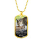 To My Son From Mom Cat Necklace Stainless Steel or 18k Gold Dog Tag 24" Chain-Express Your Love Gifts