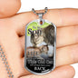 To My Son From Mom Cat Necklace Stainless Steel or 18k Gold Dog Tag 24" Chain-Express Your Love Gifts